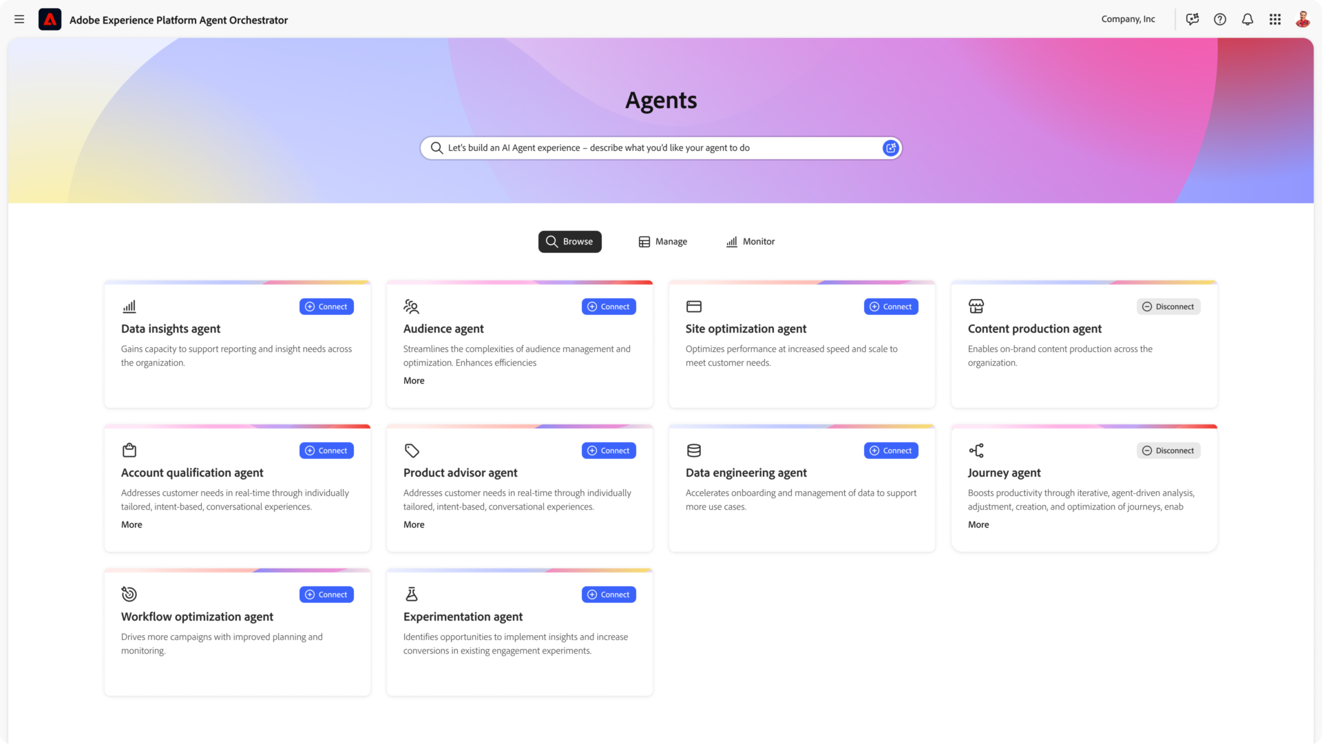 AEP Agent Orchestrator dashboard